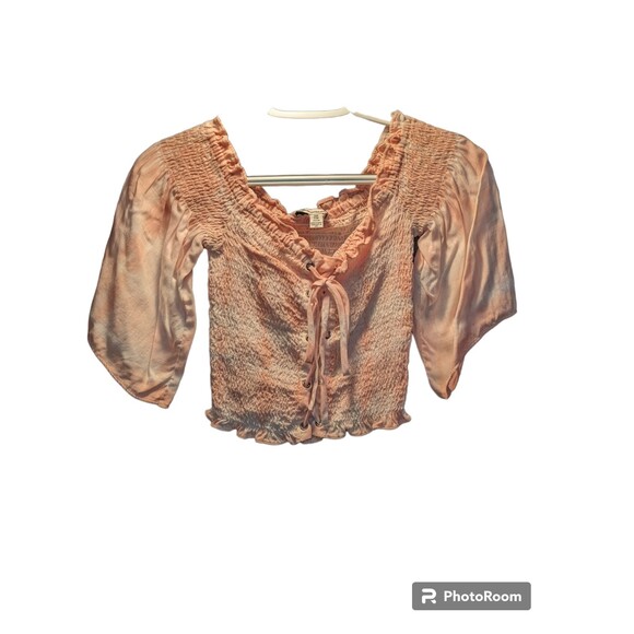 American‎ Eagle Outfitters Smocked Crop Top Junior's Size XXS (M63) - Picture 1 of 2
